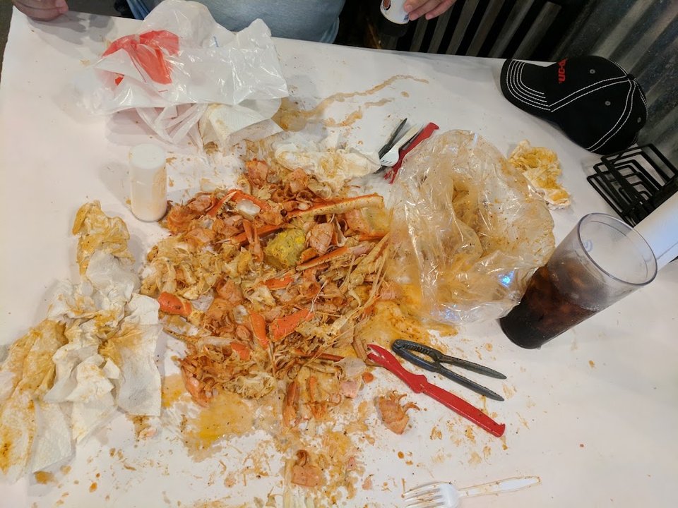 Demolished Crab Legs & Shrimp
